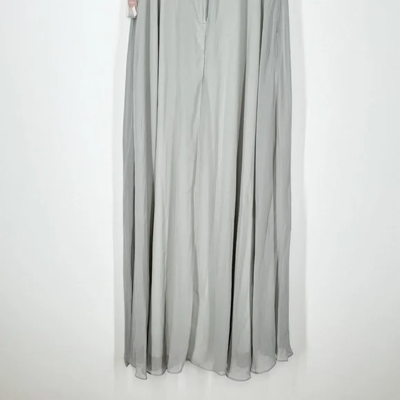 NWT Birdy Grey Gwennie Dove Gray Chiffon Dress Women’s Size Large - Picture 8 of 15